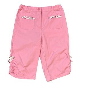 Janie and Jack Set The Table Pink Pants with Floral Accents 2T